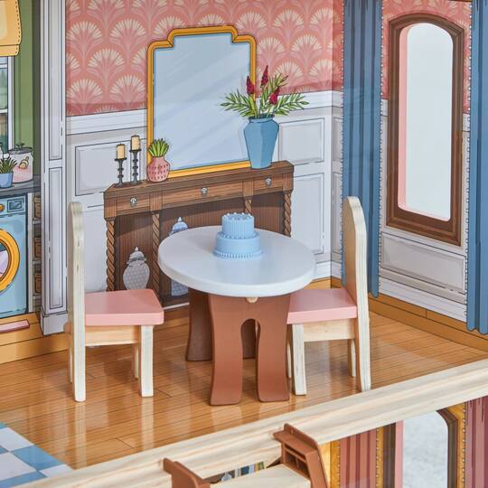 KidKraft Pink Wooden Charlotte Classic Dollhouse Set